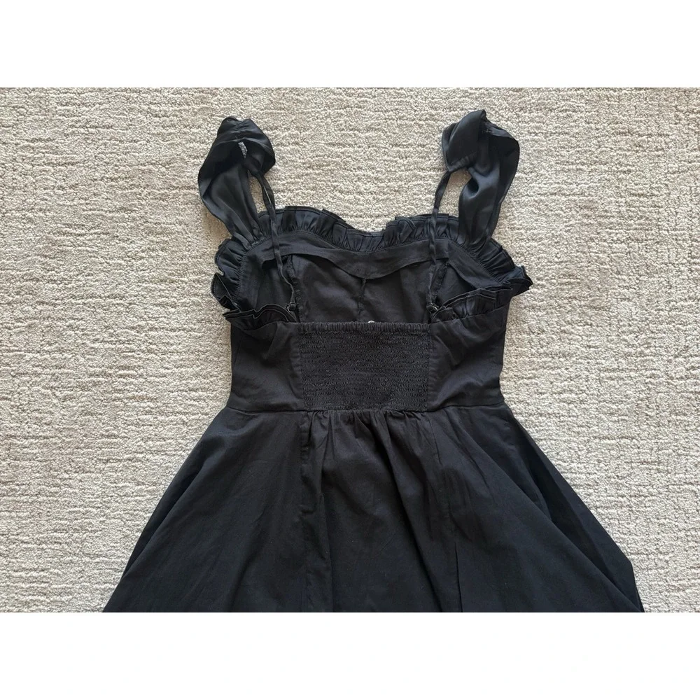 Free People NWT Midnight Magic Mini Dress Black Whimsygoth Sweetheart Sz S $128